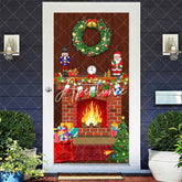 Aperturee - Aperturee Fireplace Nutcracker Soldier Christmas Door Cover